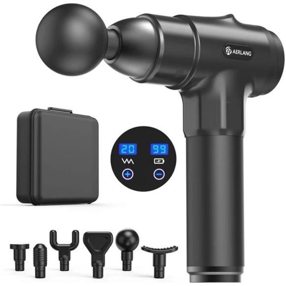 Portable Massage Gun for Back Neck Muscle 20 Variable Speeds Digital Display - Picture 1 of 7